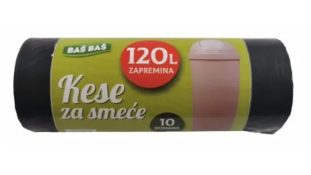 KESE ZA SMEĆE CRNE 120L BAŠ BAŠ 10/1 BAS BAS
