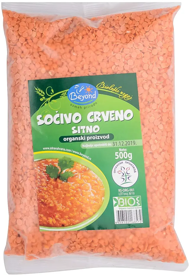SOČIVO ORGANSKO CRVENO SITNO BEYOND 500G BEYOND