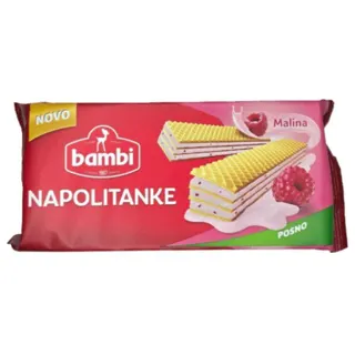 NAPOLITANKE MALINA 185gr BAMBI