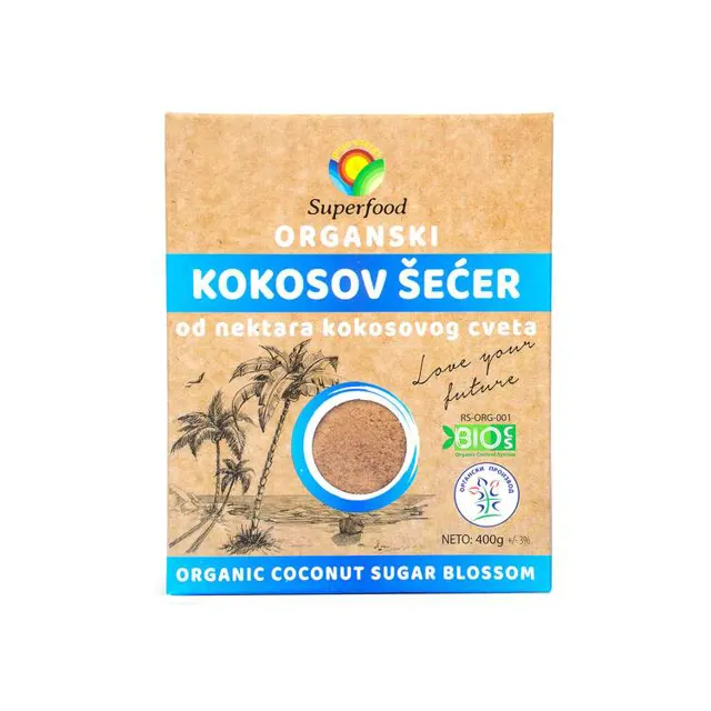 ŠEĆER KOKOSOV 400G ORGANIC SUPERFOOD
