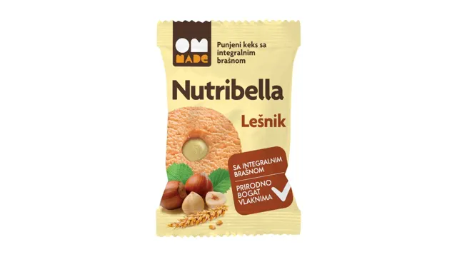 OM MADE Nutribella keks sa lešnikom 50g OM MADE