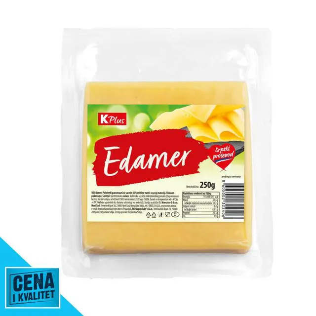 SIR K PLUS EDAMER PT PM 45% 250G K PLUS