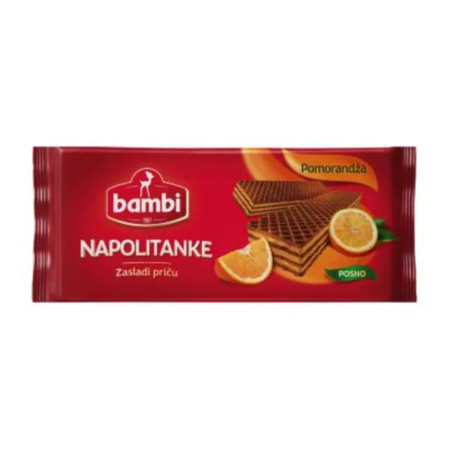 Napolitanke pomorandza Bambi 185g Bambi