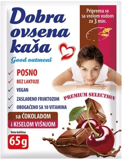 KASA OVSENA DOBRA COKOLADA VISNJA 65G DOBRA