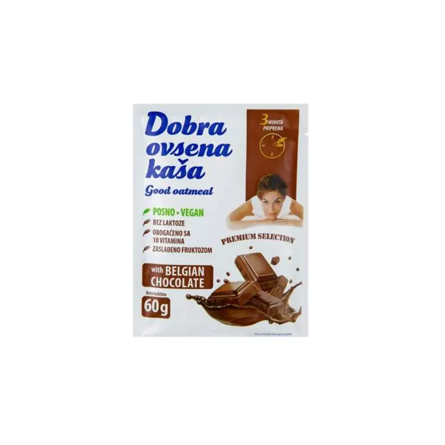 OVSENA KAŠA BELGIJSKA ČOKOLADA SA KREMOM 60GR DOBRA DOBRA OVSENA GRANOLA