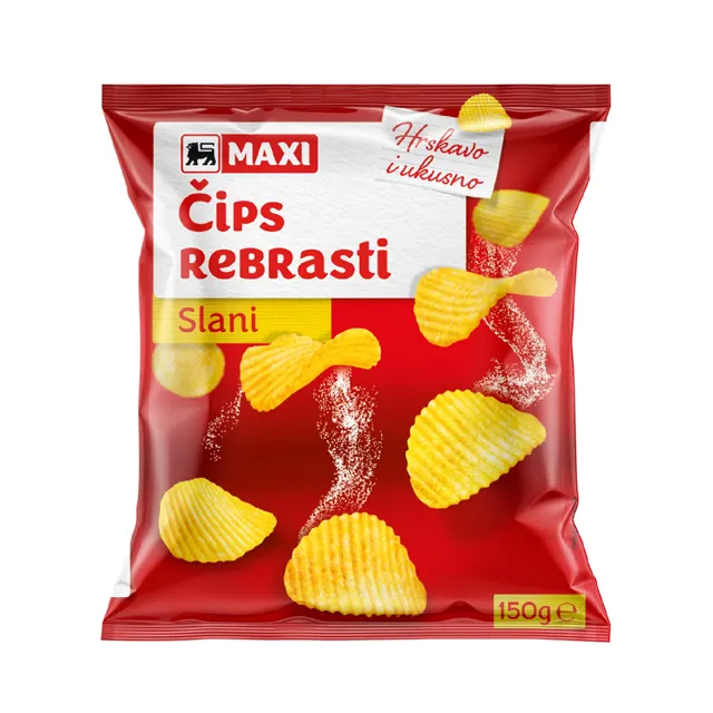 Cips rebrasti slani Maxi 150g Maxi
