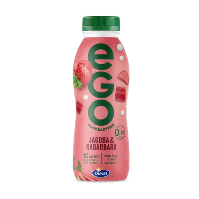 Jogurt jagoda rabarbara EGO 0,33kg Dukat