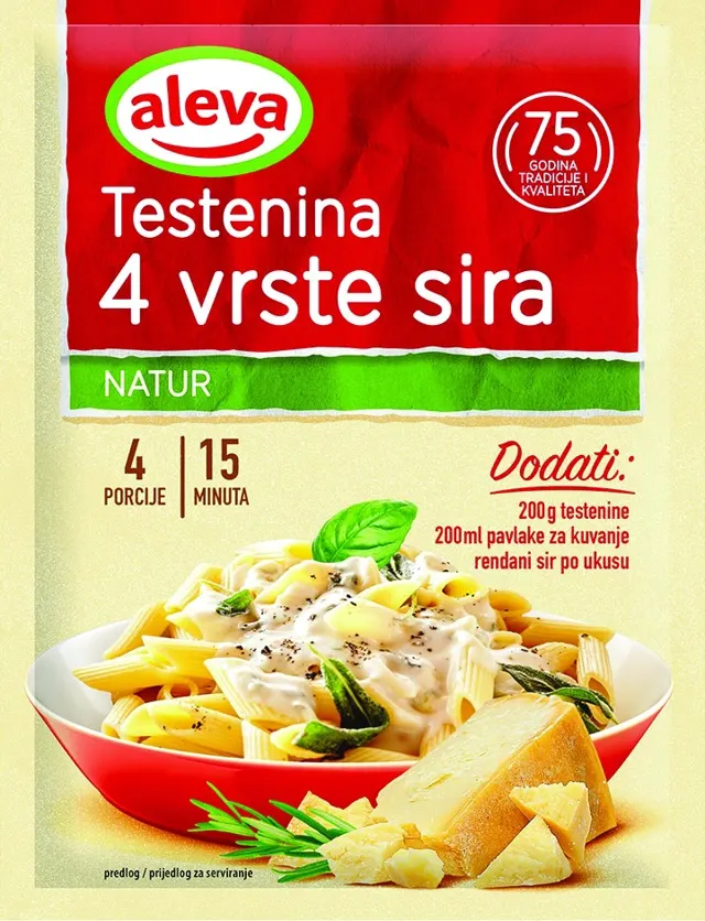 Testenina 4 vrste sira Aleva 36g Aleva