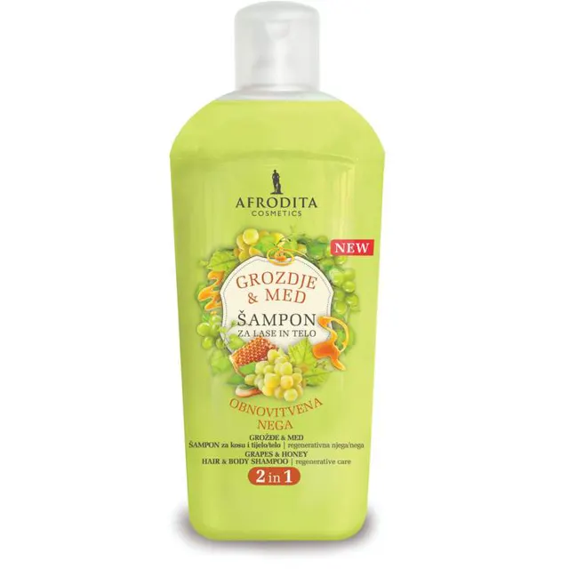 ŠAMPON KOSA TELO AFRODI GROŽ&MED 1L AFRODITA COSMETICS
