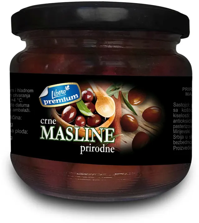 MASLINA CRNA PRIRODNA KALAMATA 340gr PREMIUM LIBERO TEAM