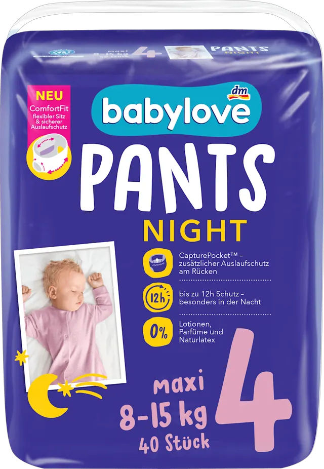 babylove noćne pelene gaćice vel.4 40kom babylove