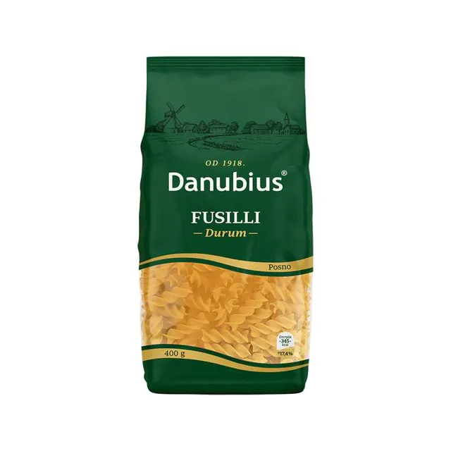Testenina Durum Fusilli Danubius 400g Danubius
