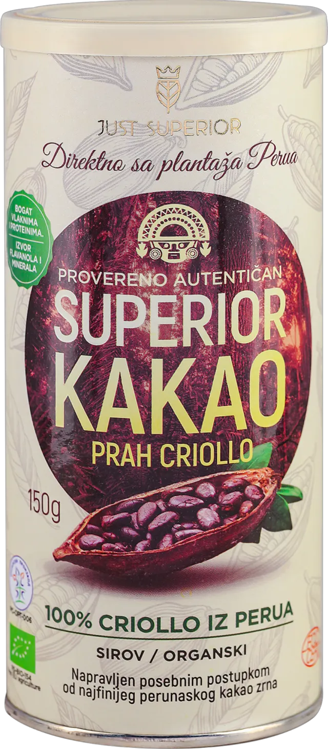 JUST SUPERIOR KAKAO PRAH CRIOLLO 150g JUST SUPERIOR